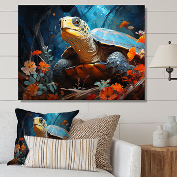 Turtles Journey Floral Collage - Turtle Wall Art Prints
